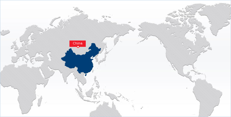 World map showing China