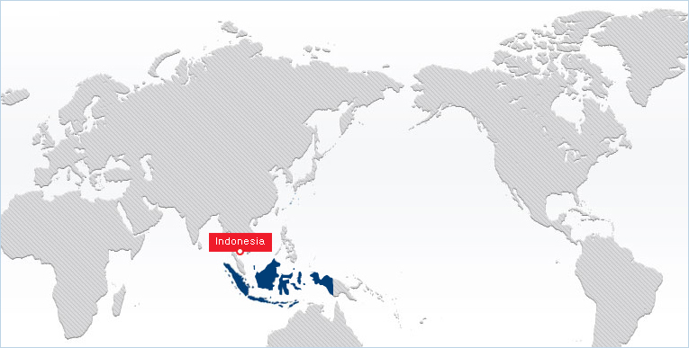 World map showing Indonesia
